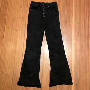 Black denim flare jeans